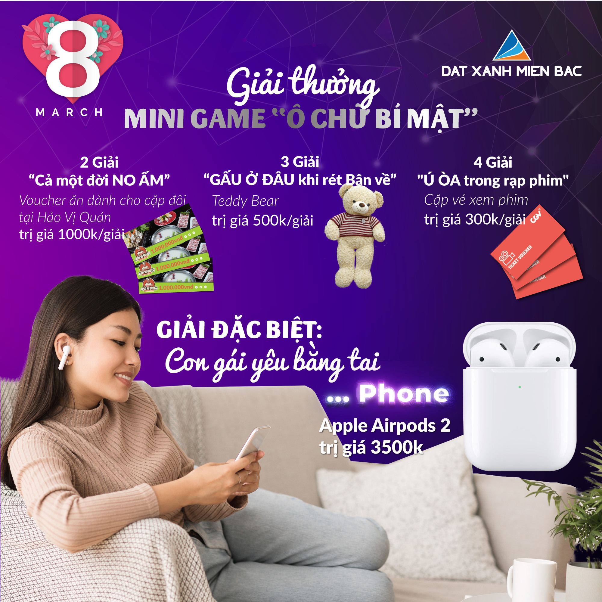 MINIGAME: Ô Chữ Bí Mật - Quà tặng hấp dẫn ngày 8/3